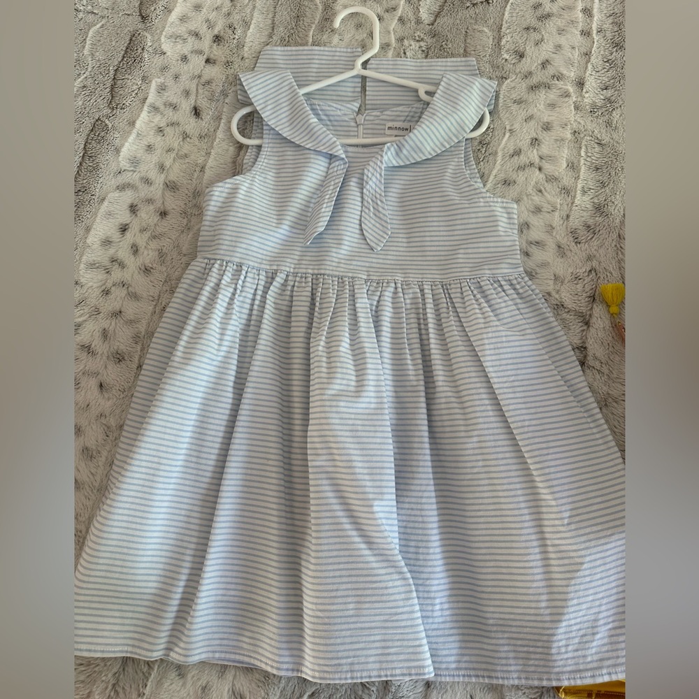 Minnow swim Sailor Dress light blue stripe size 7/8